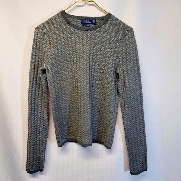 Ralph Lauren Merino Wool Chevron Print Pullover Sweater - Picture 1 of 4